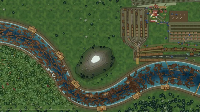Spring flood below the mountain
